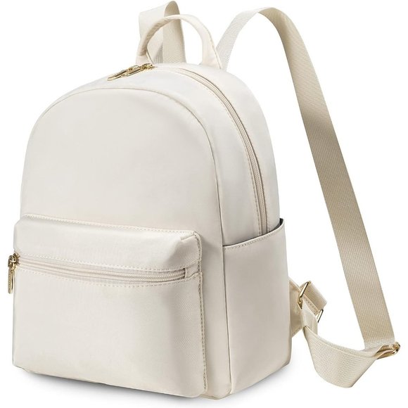 Women Beige Nylon Light Weight Small Waterproof Mini Backpack main image 8
